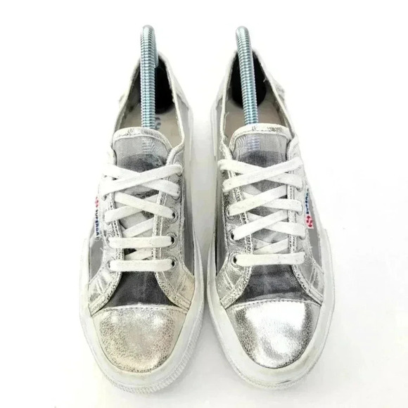 Superga Metallic Mesh Rave Platform Sneakers - 7 - Picture 2 of 9